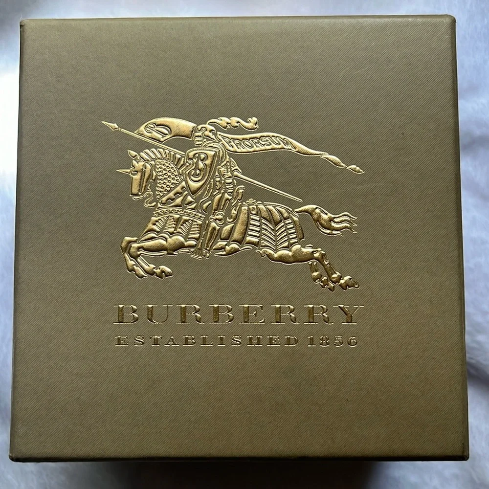 Burberry Empty Watch Presentation Box Case w/ Manual Booklet Authentic Beige